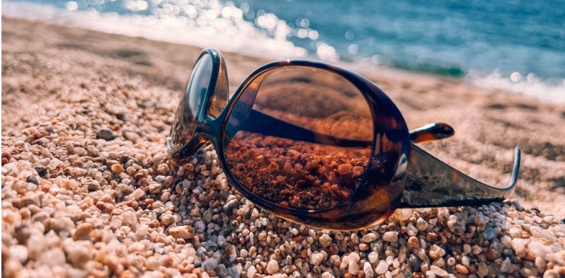 sunglasses on beach